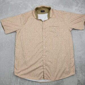 Public Record Shirt‎ Mens XXXL Performance Button Up Dress Doodle Geo Blush 3XL